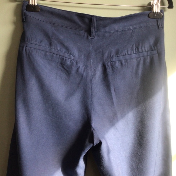 Aritzia Babaton pants deep blue, front slash pockets Sz 8 - Picture 2 of 11
